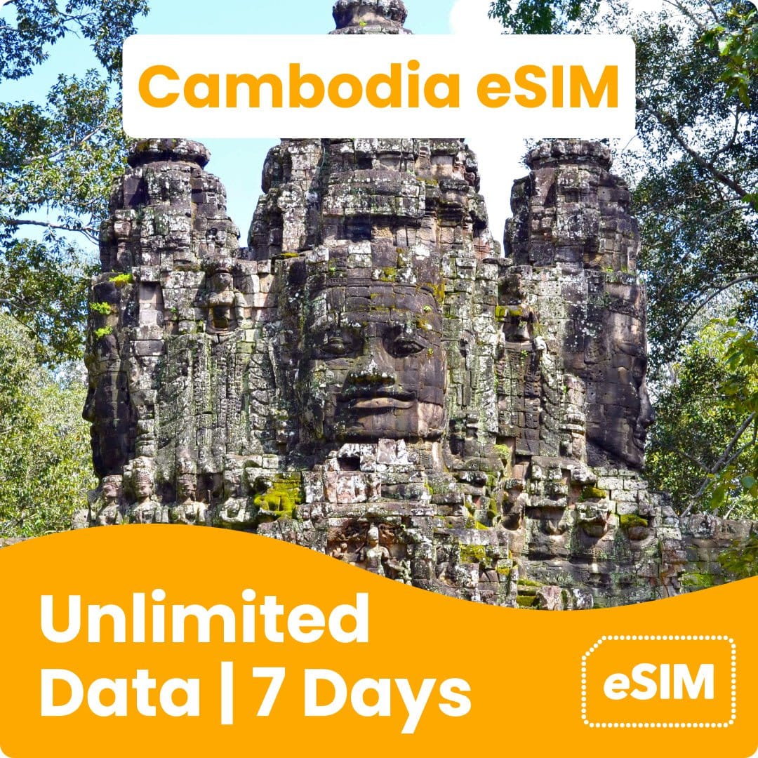 Cambodia eSIM Unlimited Data 7 Days - Angkor Wat