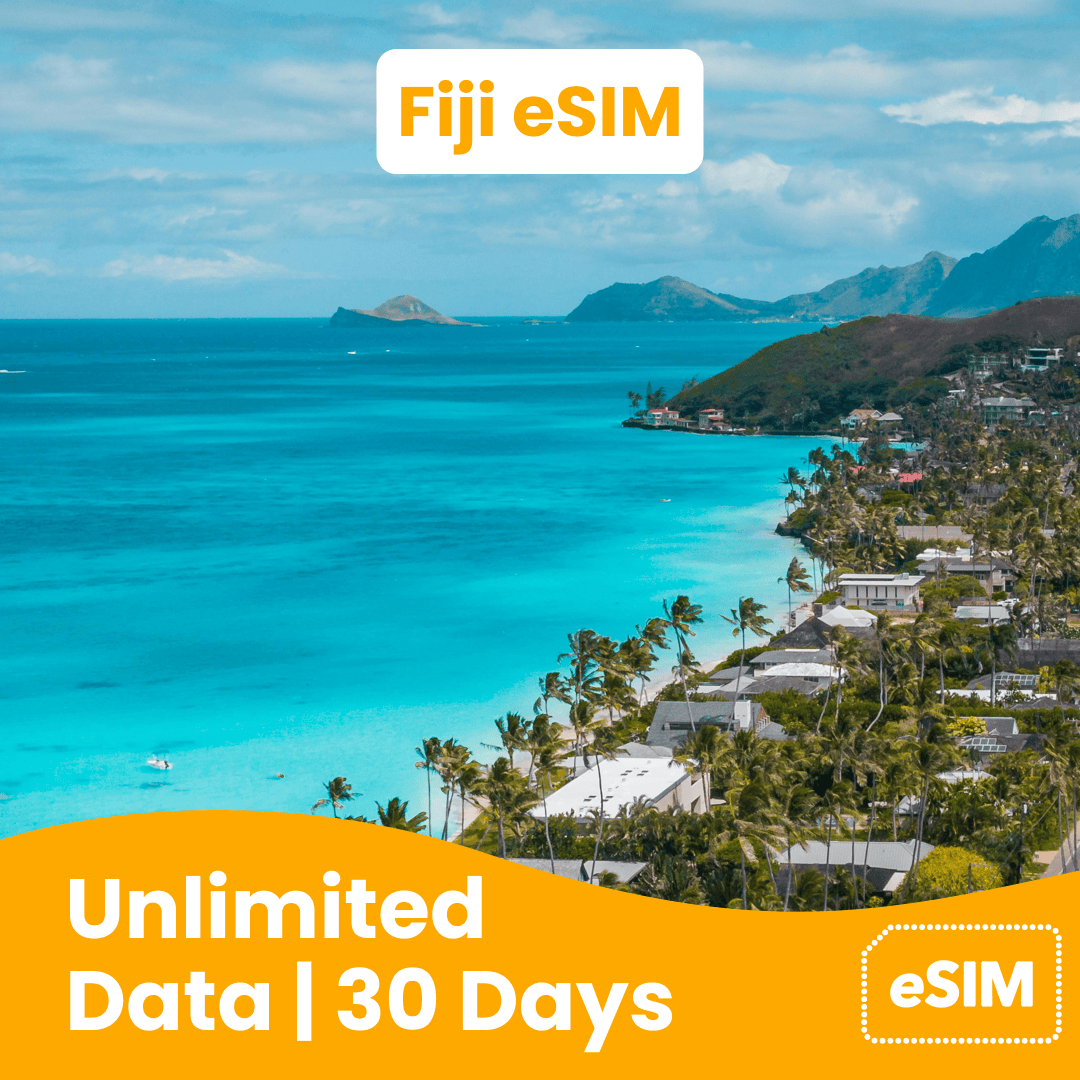 Fiji eSIM Unlimited Data - 30 Days | Beautiful Beach View