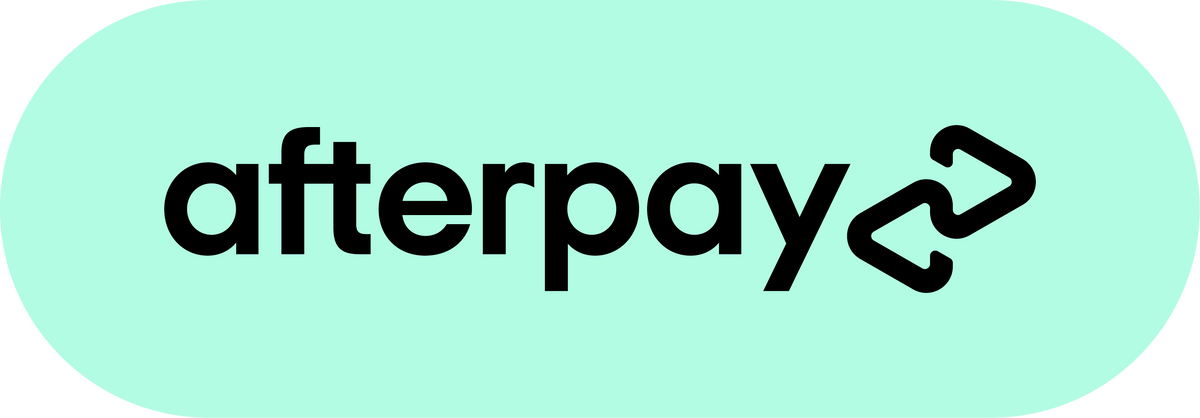 Afterpay logo on a light blue background