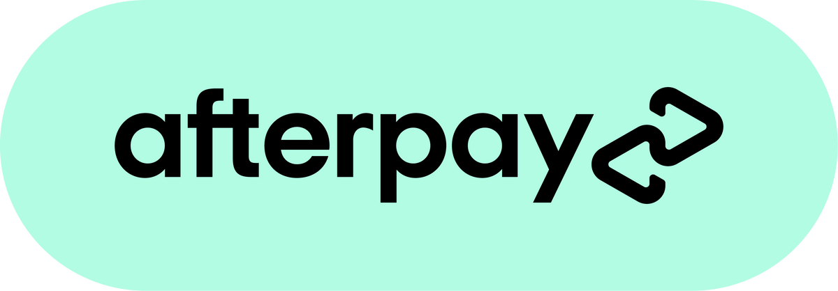 Afterpay logo on a light green background