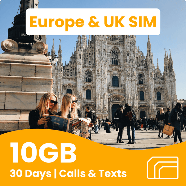 Europe & UK Travel SIM Card | 10GB | 30 Days | 71 Countries
