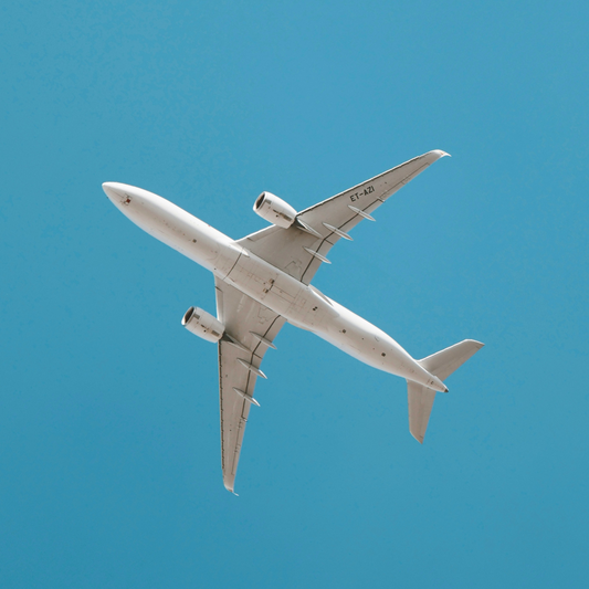 Airplane flying against a clear blue sky