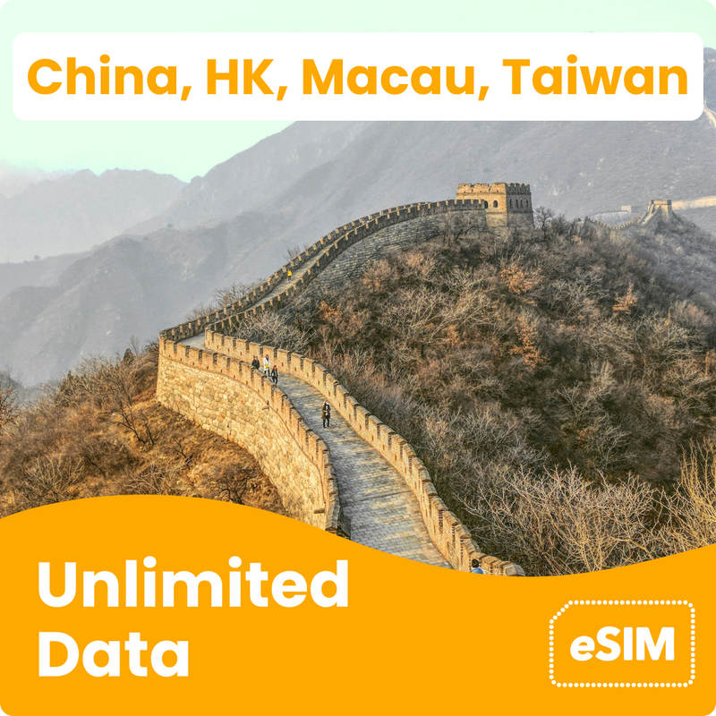 Unlimited China, Hong Kong, Macau & Taiwan eSIM