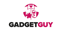 Gadget Guy logo with abstract icon and text.