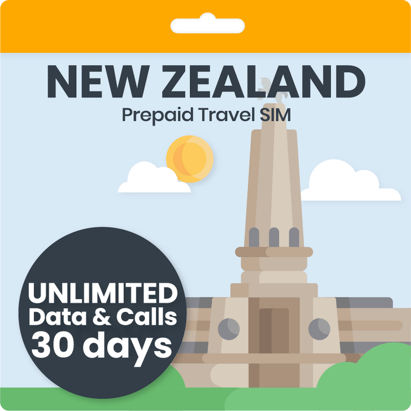 New Zealand Travel SIM Card | Unlimited Data, Calls & Texts | 30 Days